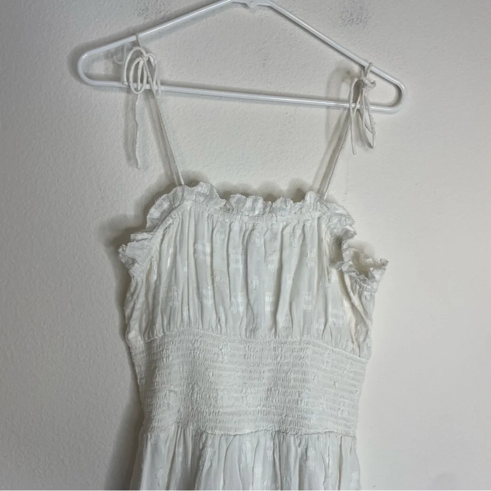 Cleobella Mar Marrakesh White Jacquard Smocked Ruffle Mini Dress - Picture 5 of 10